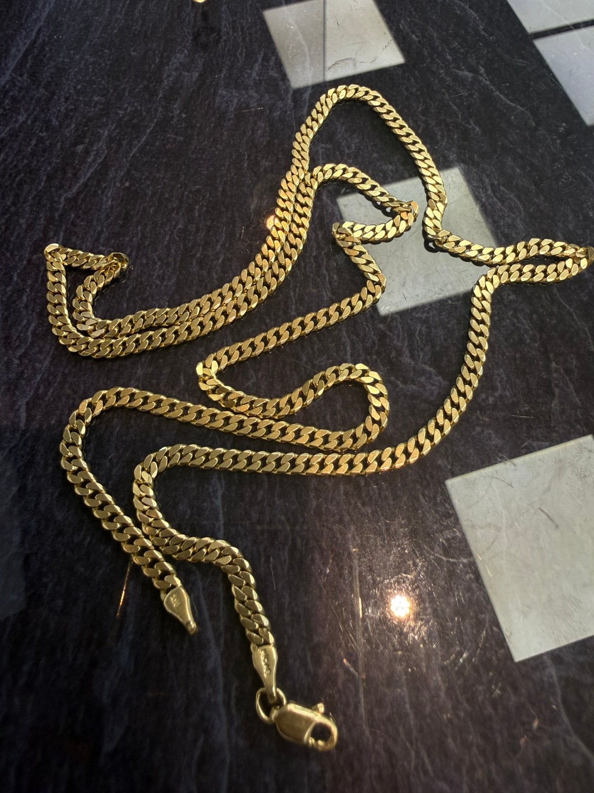 Prachtige 14k gouden massieve cuban ketting ITALY 70 cm, Ophalen of Verzenden, Nieuw, Goud