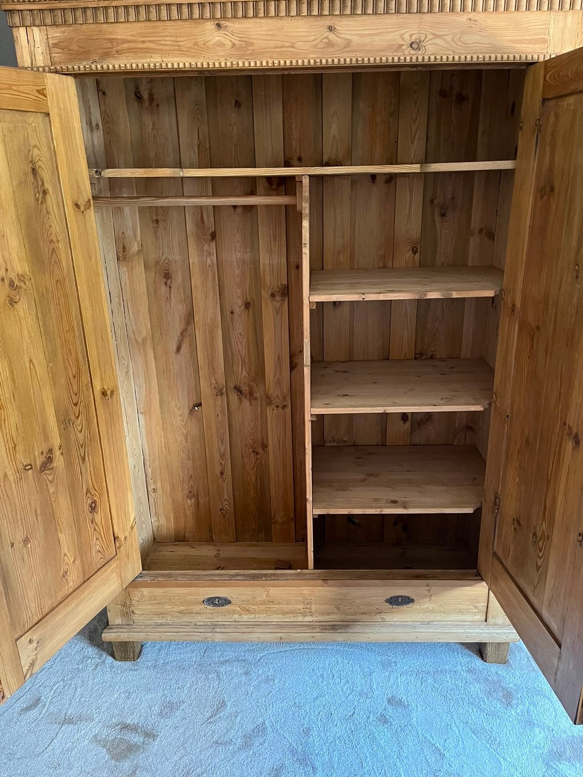 Mooie Grenen Hang/Leg Kast - 200x135x53 cm, Ophalen, Met plank(en), Gebruikt, 100 tot 150 cm