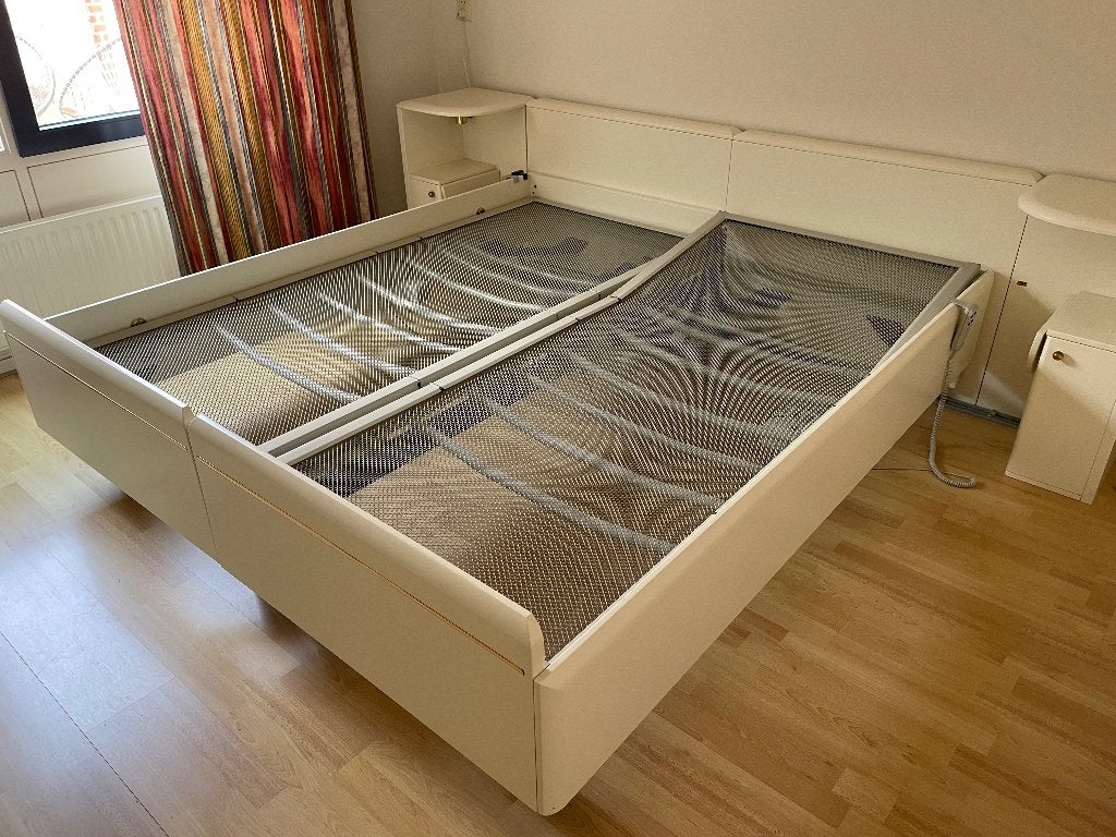 2 persoons bed, Huis en Inrichting, Ophalen, Gebruikt, Wit, Tweepersoons