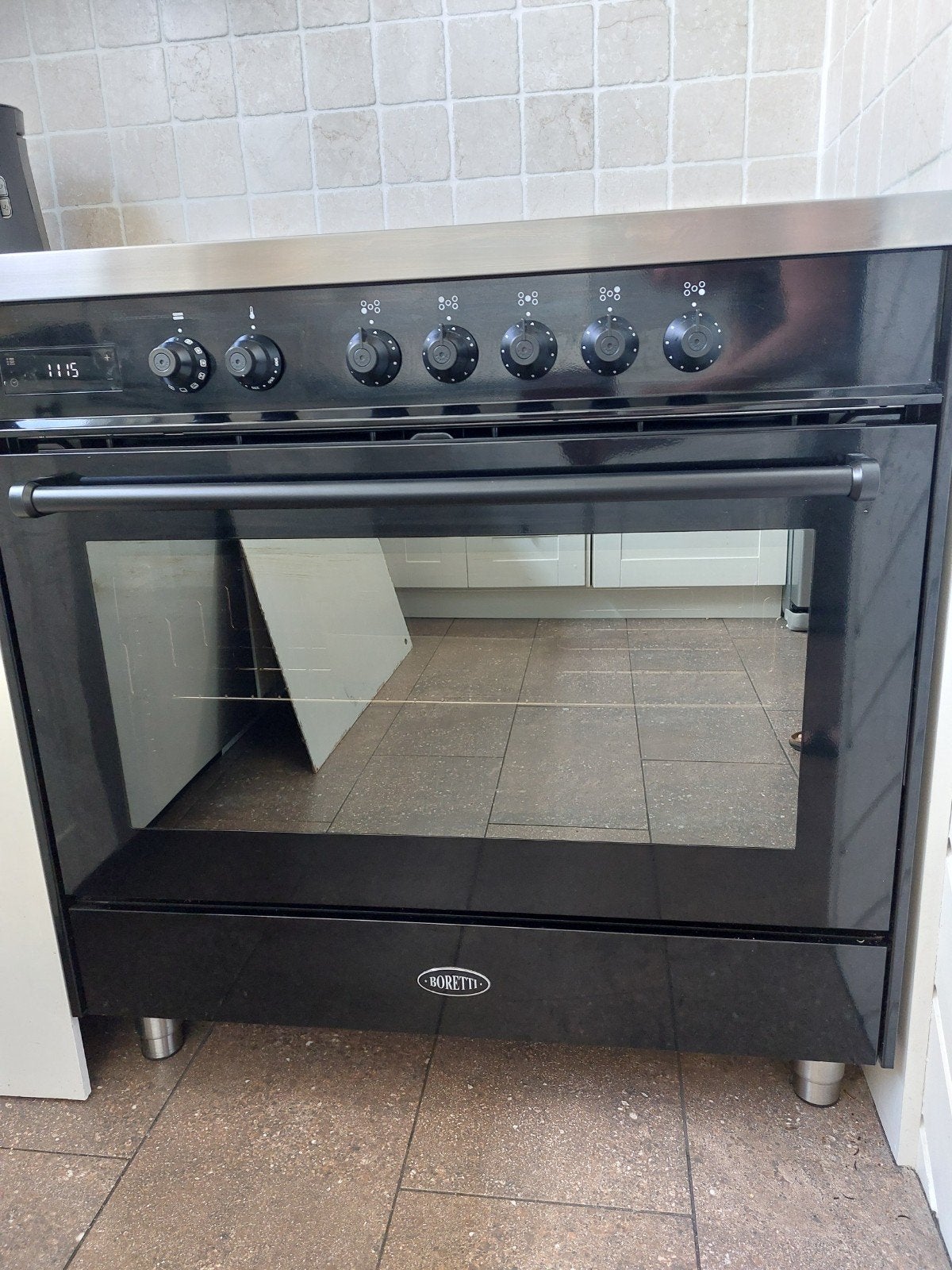 Boretti Fornuis Inductie Zwart ML95BZW + Afzuigkap PARETEB90, Ophalen, 60 cm of meer, Zo goed als nieuw, Inductie