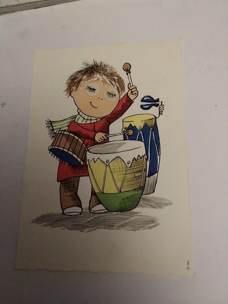 DRUMMER. MET  BEWEGENDE PLASTIC-OOGJES. 1968, Ophalen of Verzenden