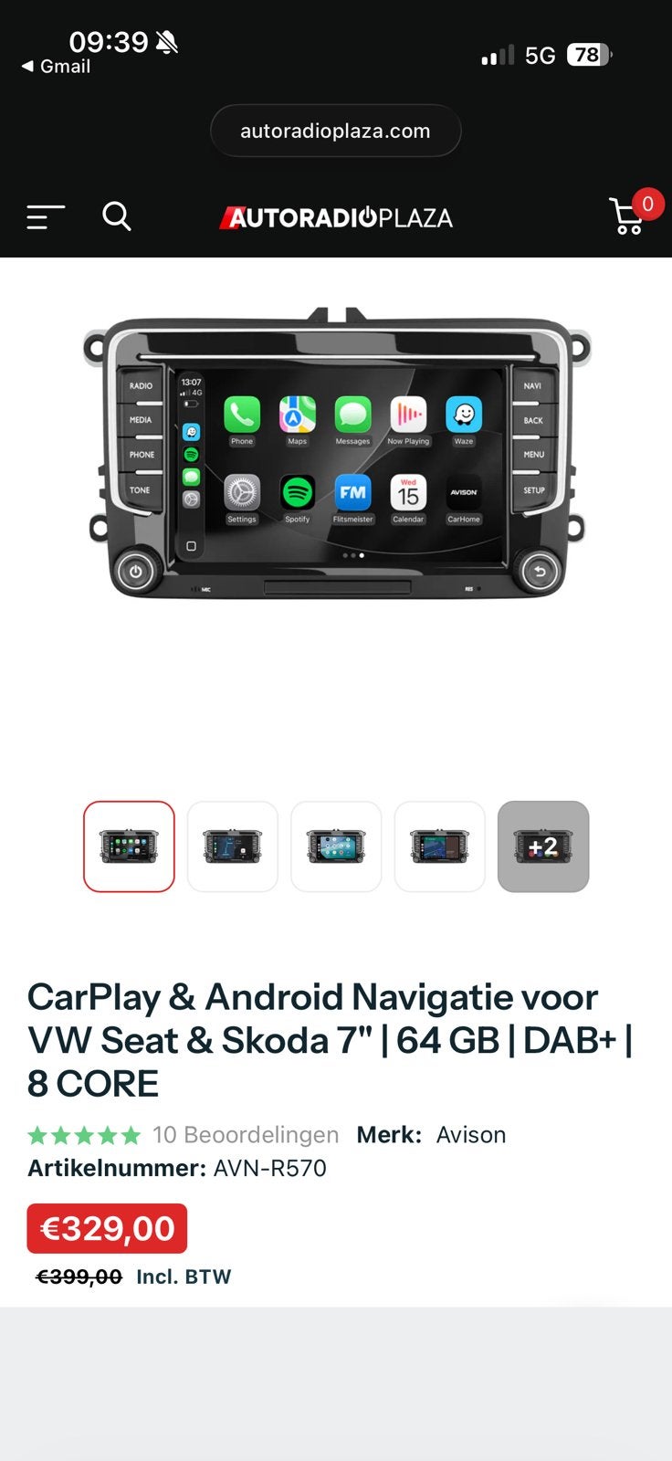 CarPlay & Android / IOS Navigatie voor VW Seat & Skoda 7" |, Ophalen of Verzenden, Nieuw