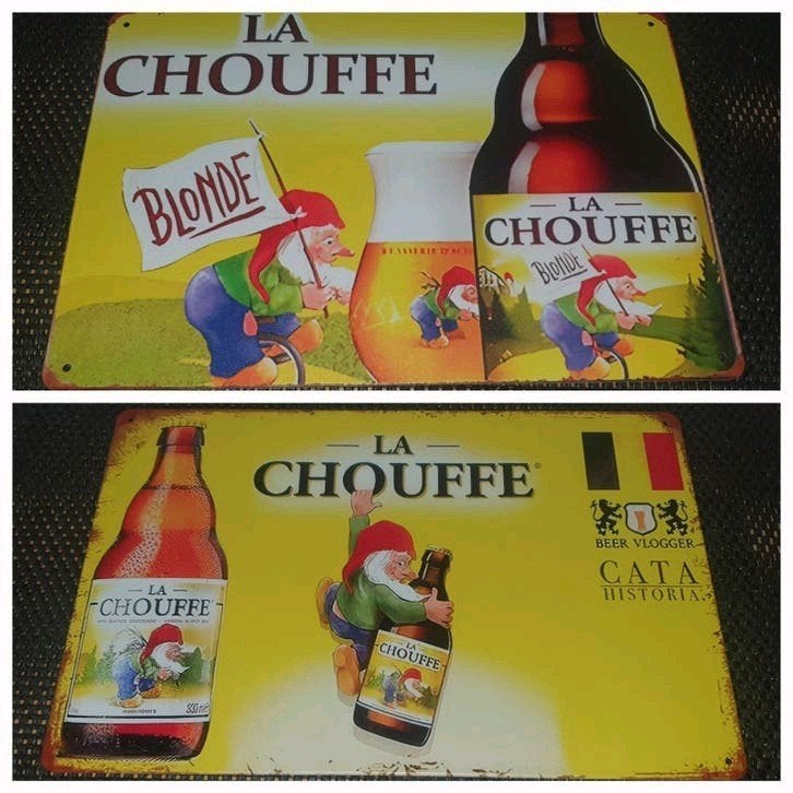 unieke la chouffe wandborden (2x) voor uw man cave, Ophalen of Verzenden, Nieuw, Reclamebord, Plaat of Schild, Overige merken