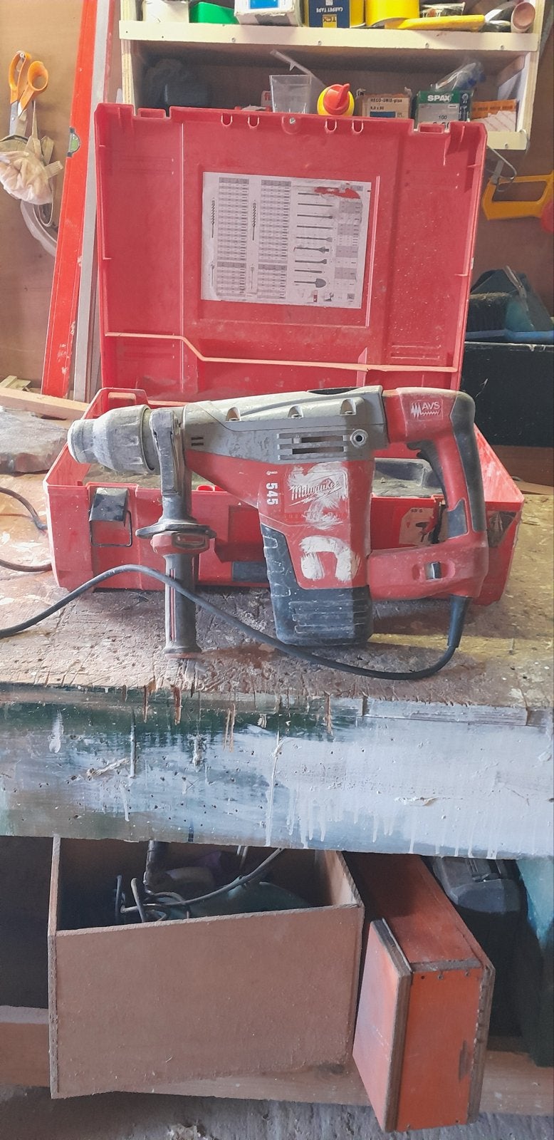 Milwaukee L 545 Boor-sloophamer  met accessoires, Ophalen, Boor- en/of Breekhamer, Klopboormechanisme, Gebruikt
