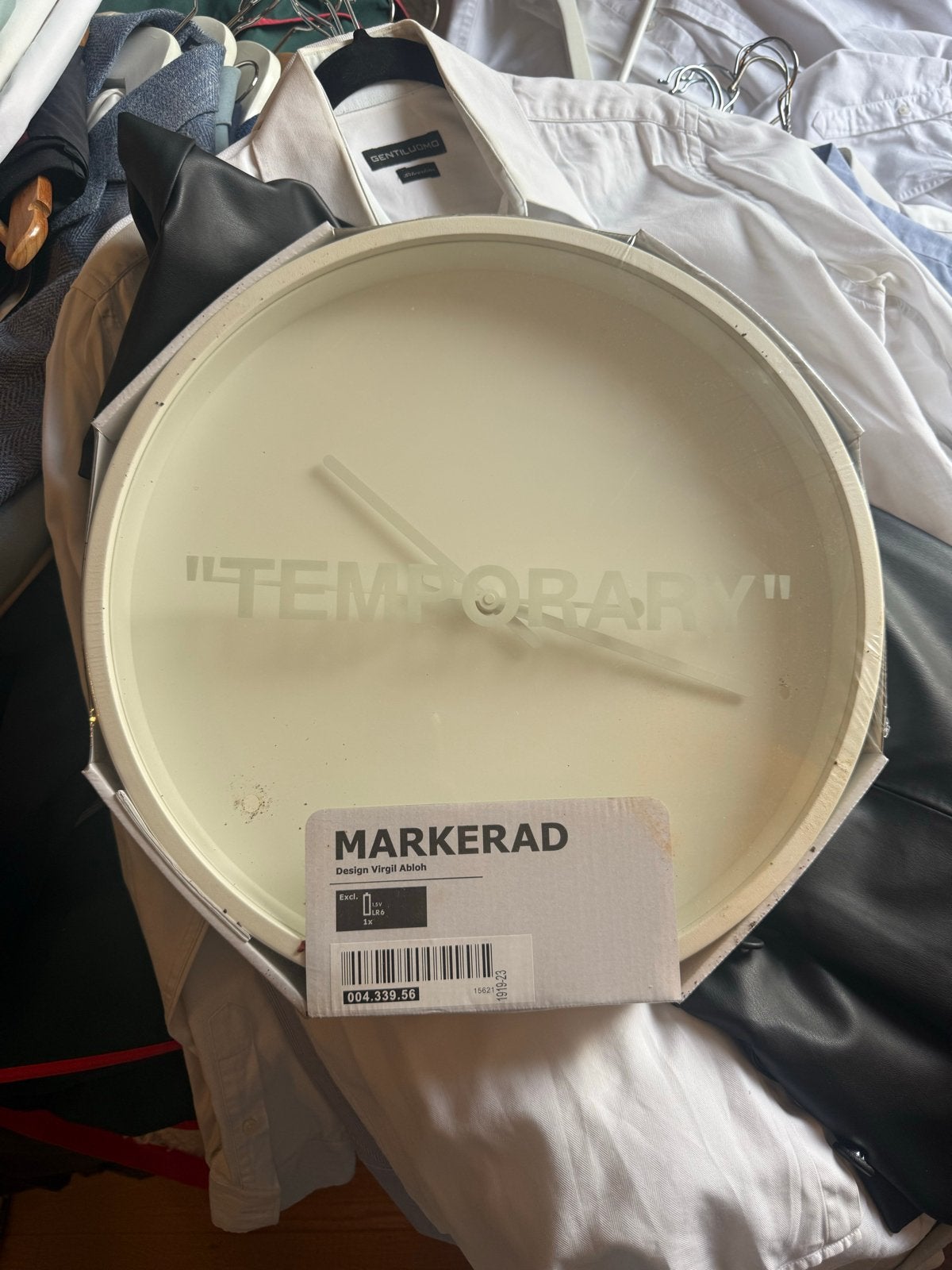 IKEA x Virgil Abloh MARKERAD Klok - Nieuw in doos, Ophalen, Wandklok, IKEA, Wit