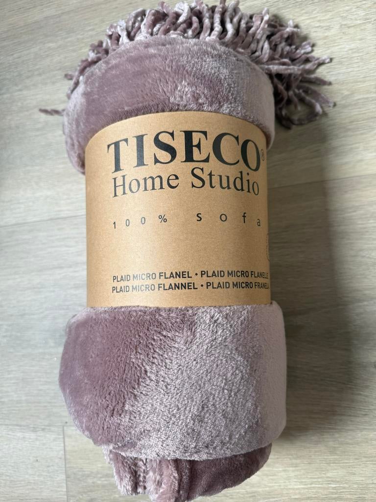Tiseco plaid micro flanel mauve, Ophalen of Verzenden, Nieuw