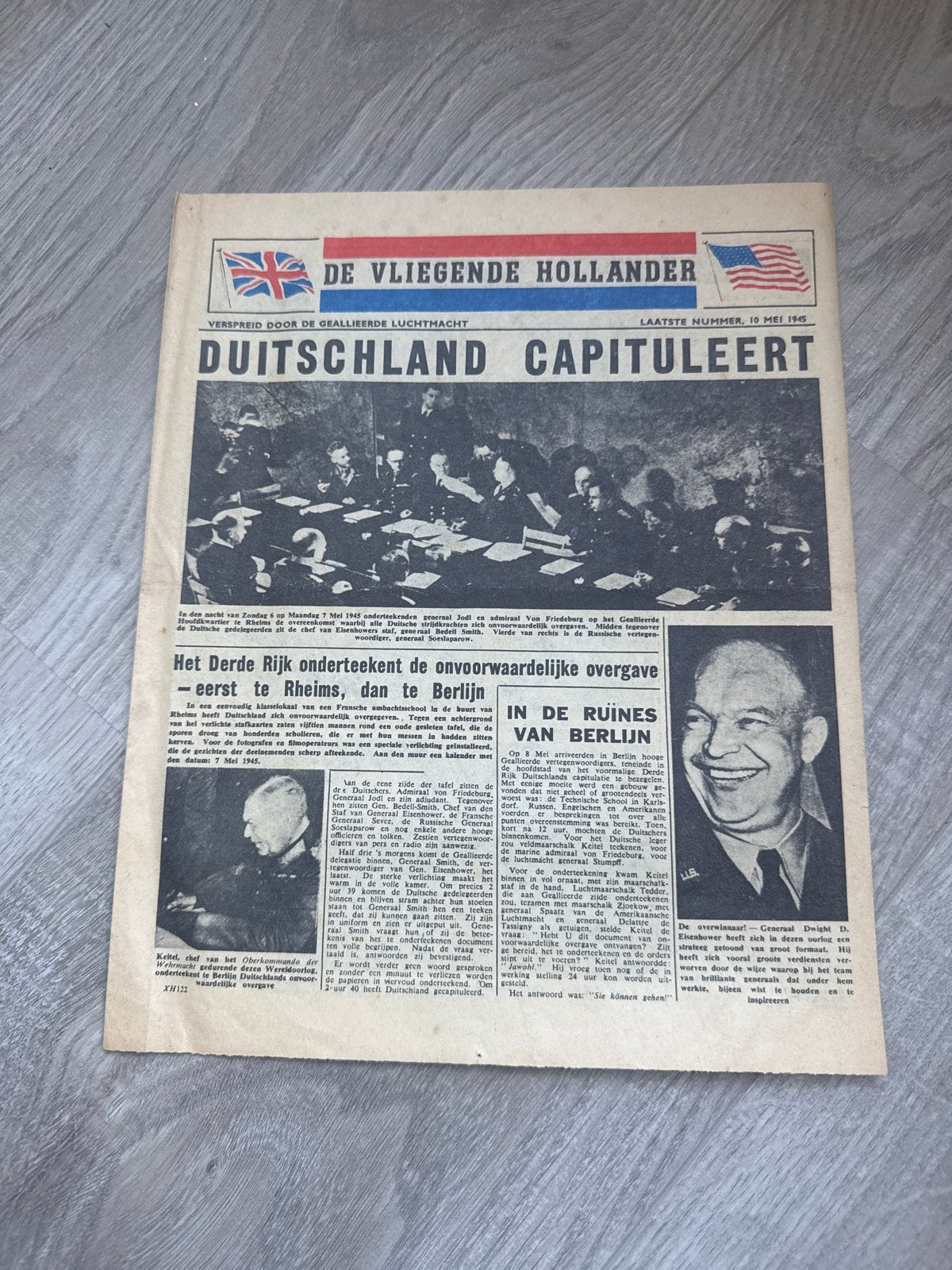 De Vliegende Hollander - Duitsland Capituleert (1945), Verzamelen, Ophalen of Verzenden, 1940 tot 1960, Nederland, Krant