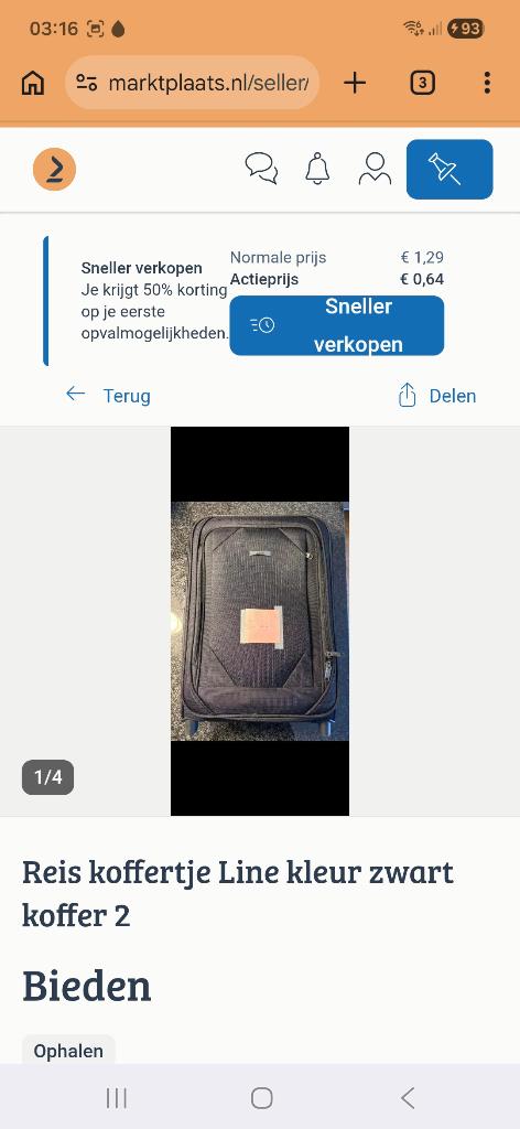 Reiskoffertje Line kleur zwart, Sieraden, Tassen en Uiterlijk, Koffers, Overige materialen, 50 tot 60 cm, Zo goed als nieuw, 35 tot 45 cm