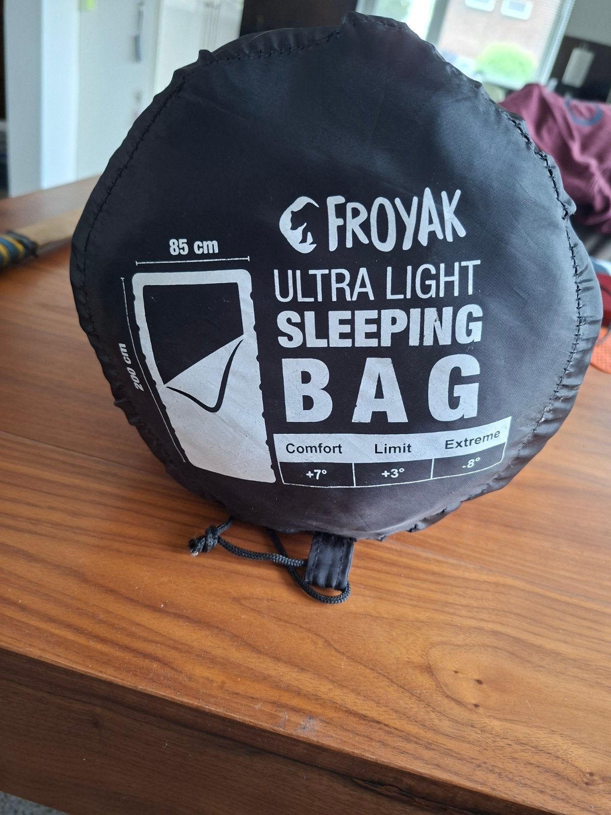 Froyak ultra light sleeping bag, 85x200, Caravans en Kamperen, Ophalen of Verzenden, Zo goed als nieuw