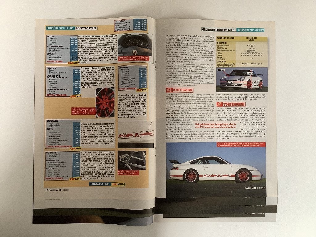 Artikel Porsche 911 GT3 RS + 2.7 RS retrotest, Boeken, Ophalen of Verzenden, Zo goed als nieuw, Porsche