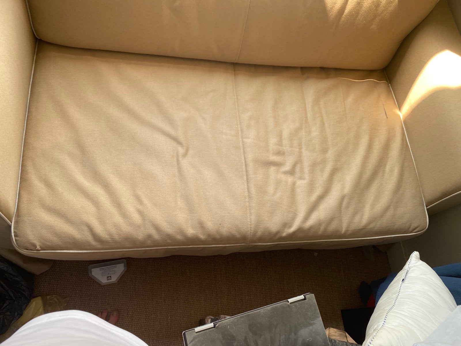 Ikea slaapbank, Ophalen, Gebruikt, 90 cm, Beige