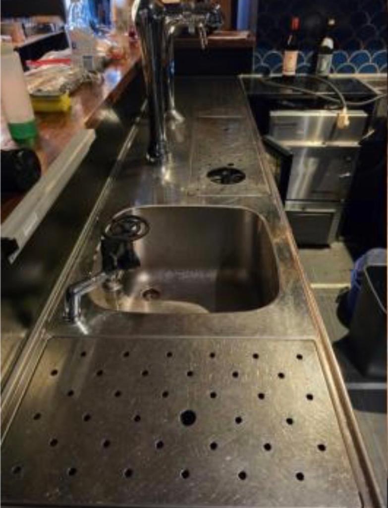 RVS Barblad met spoelbak en biertap aansluiting, Witgoed en Apparatuur, Thuistaps, Ophalen, Gebruikt
