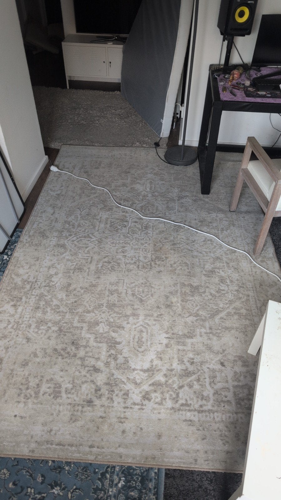 Mooi schoon IKEA vloerkleed met print 200x300cm, Grijs, 200 cm of meer, Ophalen of Verzenden, Zo goed als nieuw