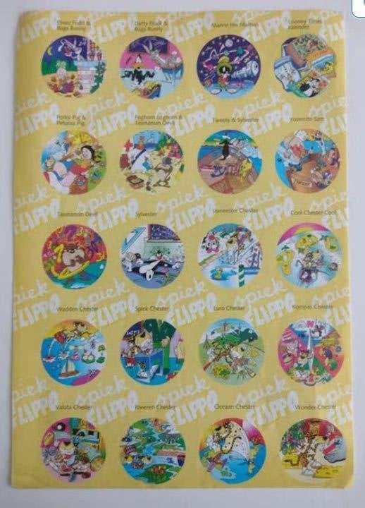 Flippo Spiek Looney Tunes Stickervel., Ophalen of Verzenden, Looney Tunes, Map, Album of Poster