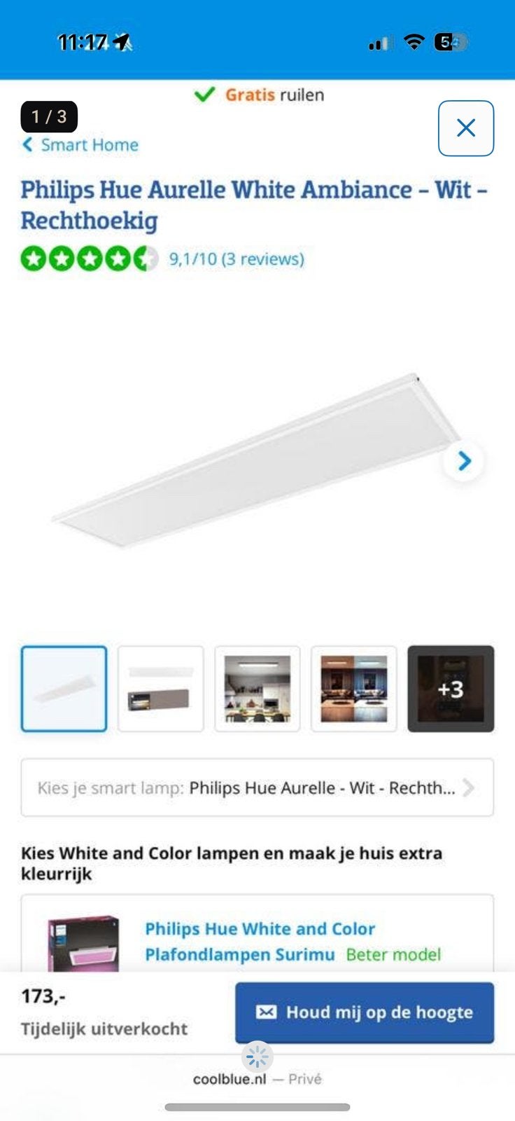 Philips HUE lampen 3 stuks, Ophalen, Zo goed als nieuw, E27 (groot), Led-lamp