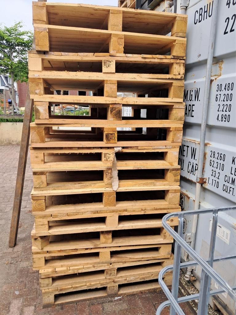 Dichte houten pallets, Doe-het-zelf en Verbouw, Hout en Planken, Ophalen, 50 mm of meer, Pallet, Minder dan 200 cm