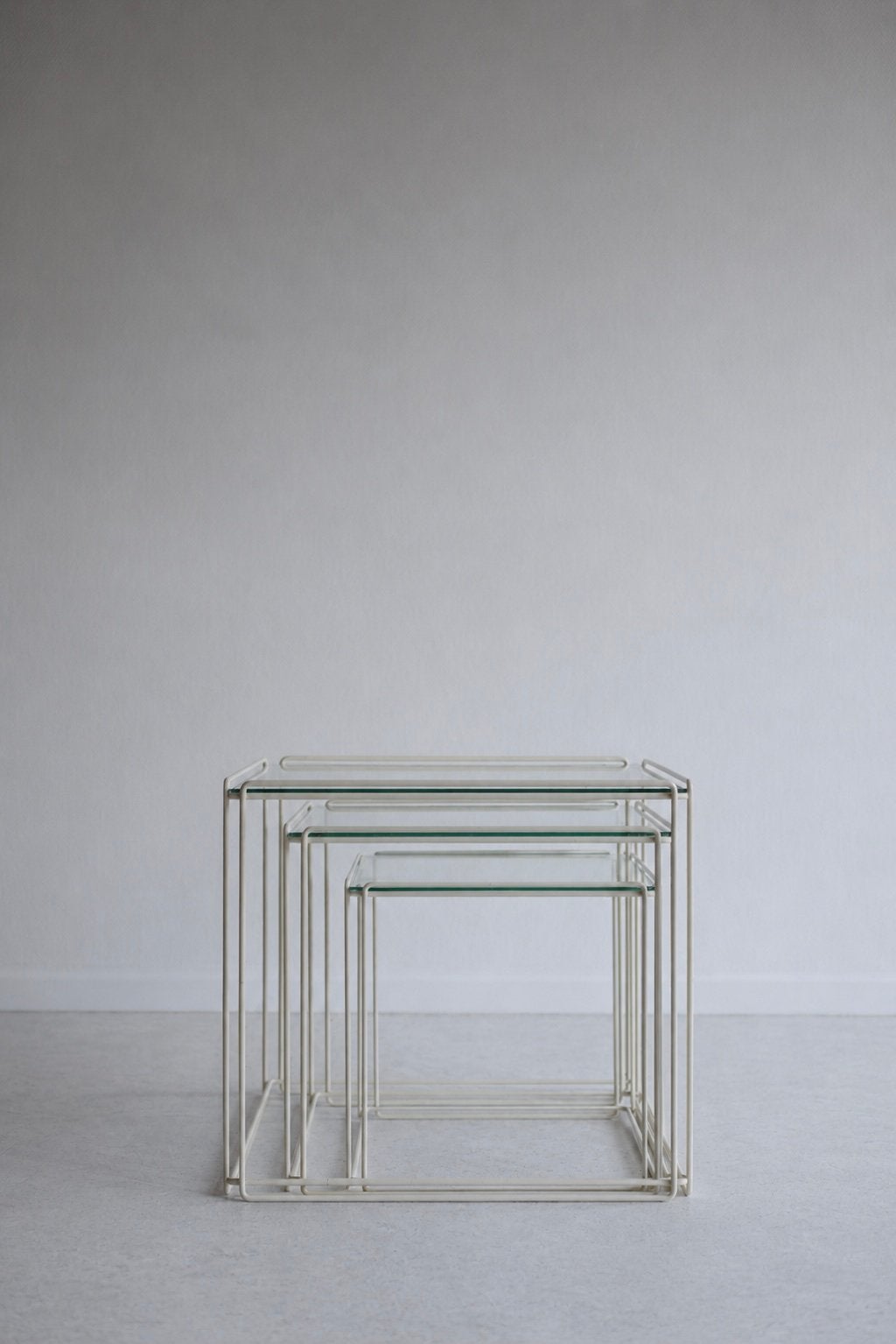 Set van drie Isocele nesting tables, Max Sauze jaren 70, Ophalen, Design, Vierkant, Tijdperk