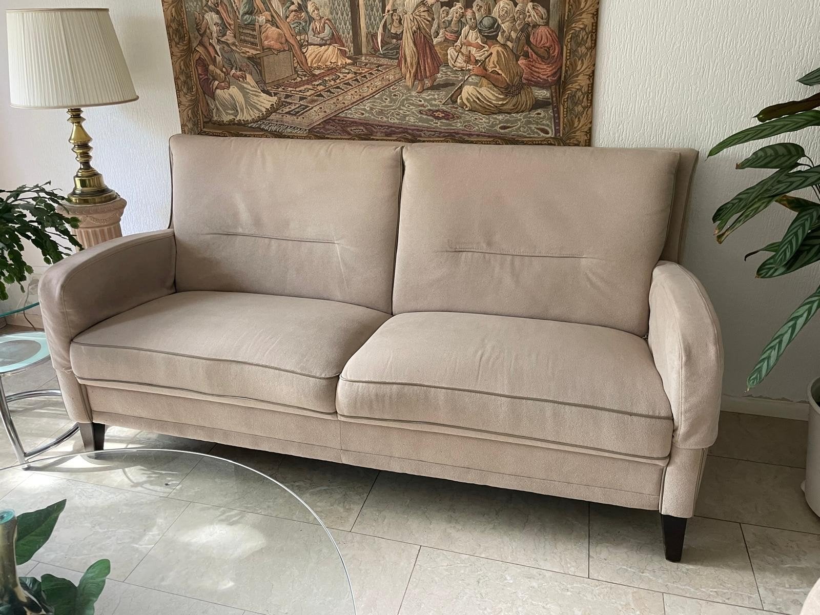 Creme-witte bank met losse fauteuil, Ophalen, Gebruikt, 150 tot 200 cm, Modern klassiek