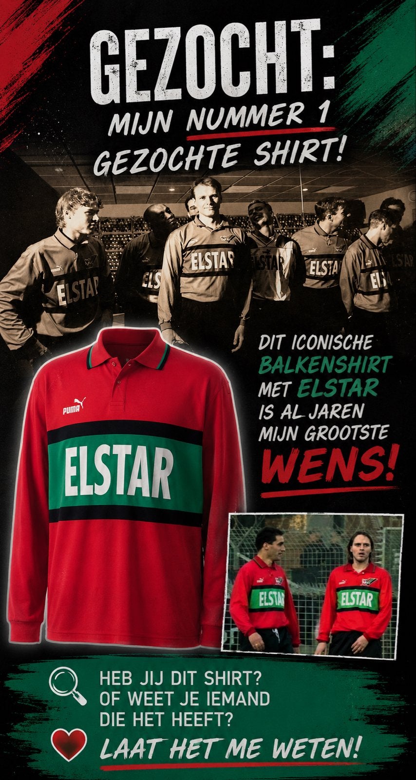 GEZOCHT: NEC Balkenshirt met Elstar sponsor, Ophalen, Gebruikt, Overige binnenlandse clubs, Shirt