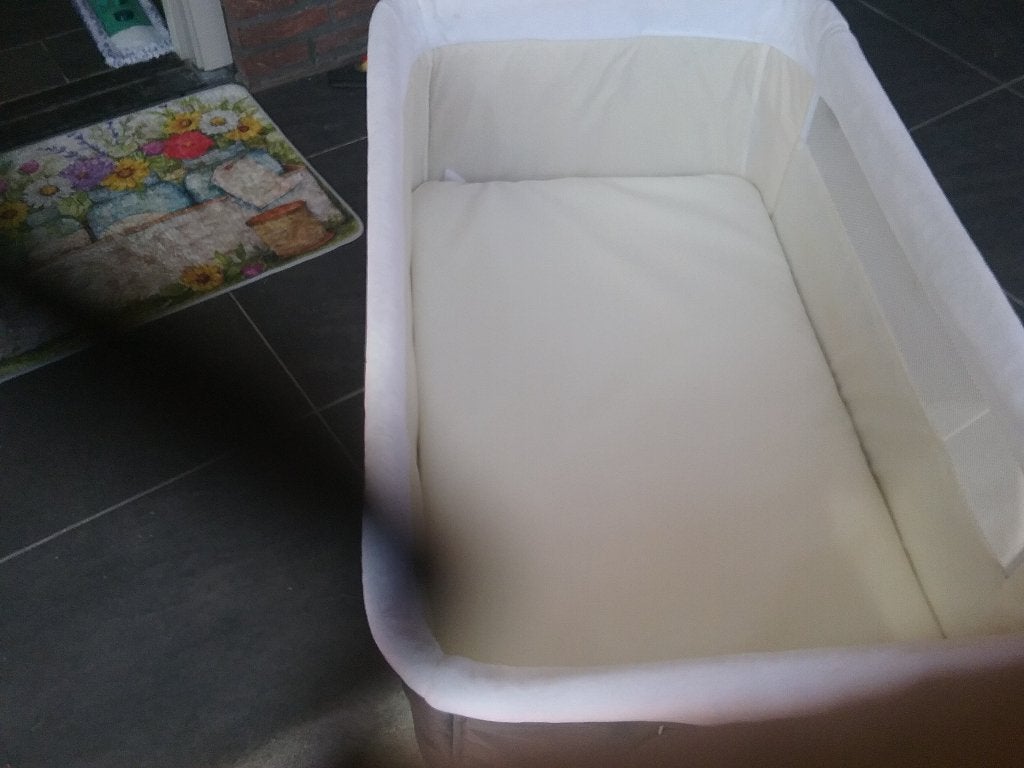 Co sleeper grijs met wit, Ophalen, Zo goed als nieuw, Minder dan 140 cm, Matras
