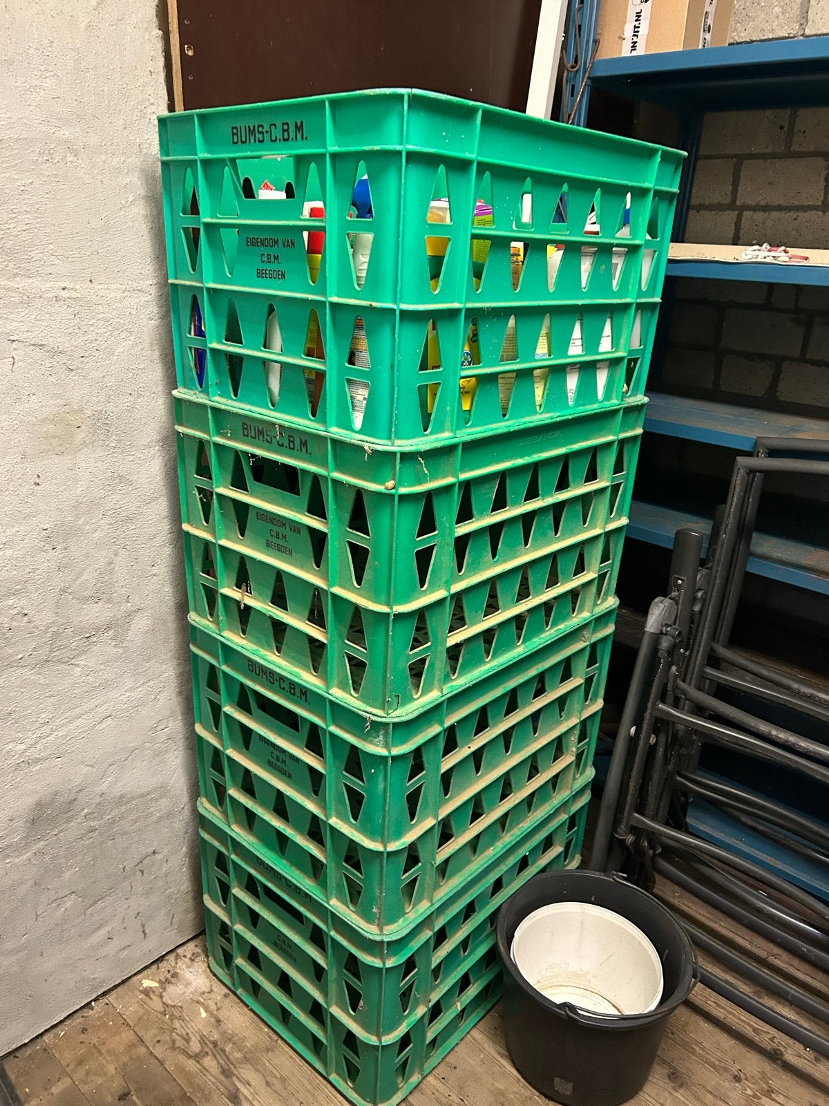 Stapelbare groene kratten (BUMS-C.B.M.), Ophalen, Gebruikt, Minder dan 50 cm, Minder dan 40 cm
