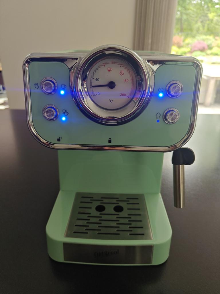 'Oldscool' Espresso Machine, Stoompijpje, Espresso apparaat, Gemalen koffie, Ophalen of Verzenden