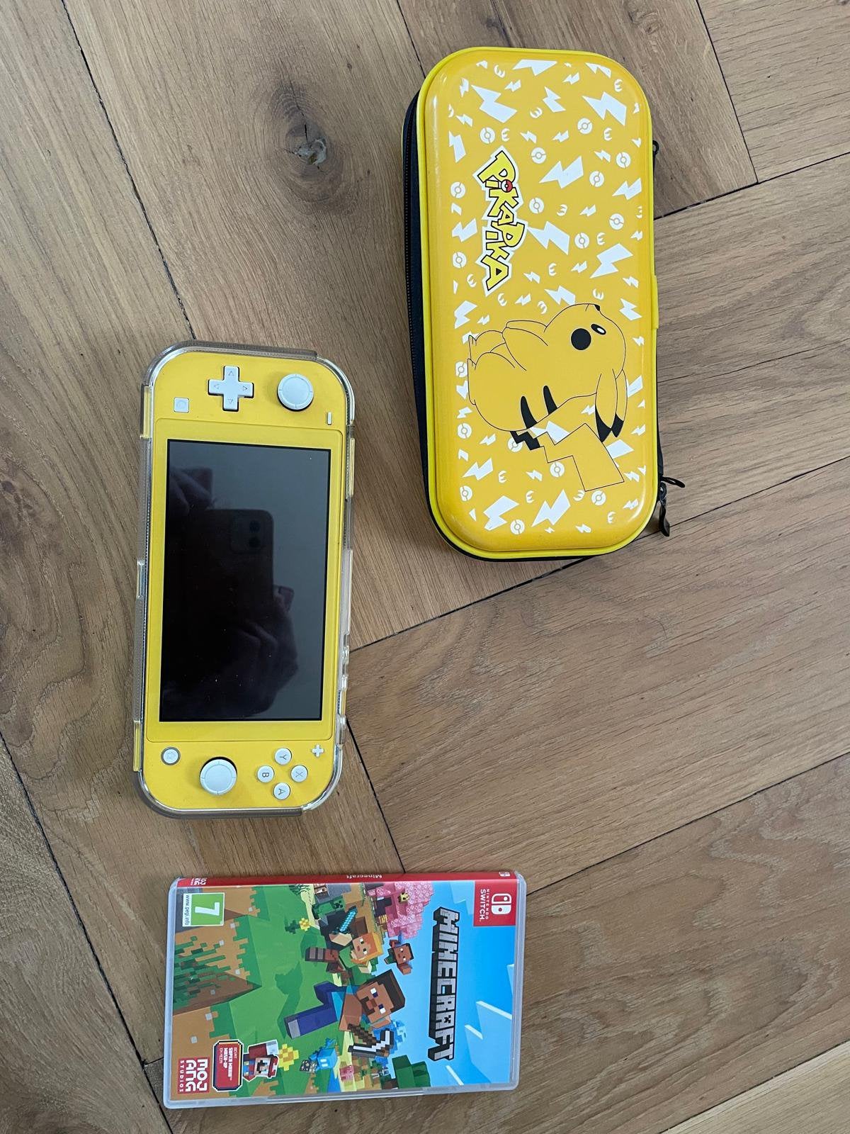 Nintendo switch lite + spel + sd van 128gb, Verzenden, Geel, Zo goed als nieuw