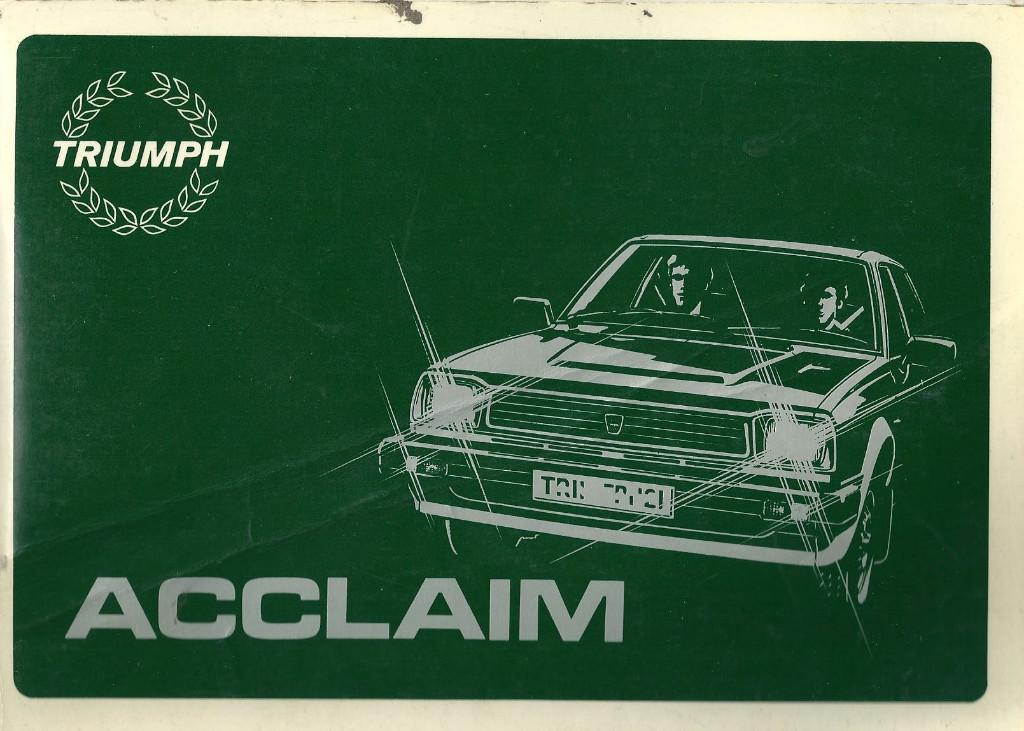 Triumph Acclaim handleiding instructieboekje, Ophalen of Verzenden