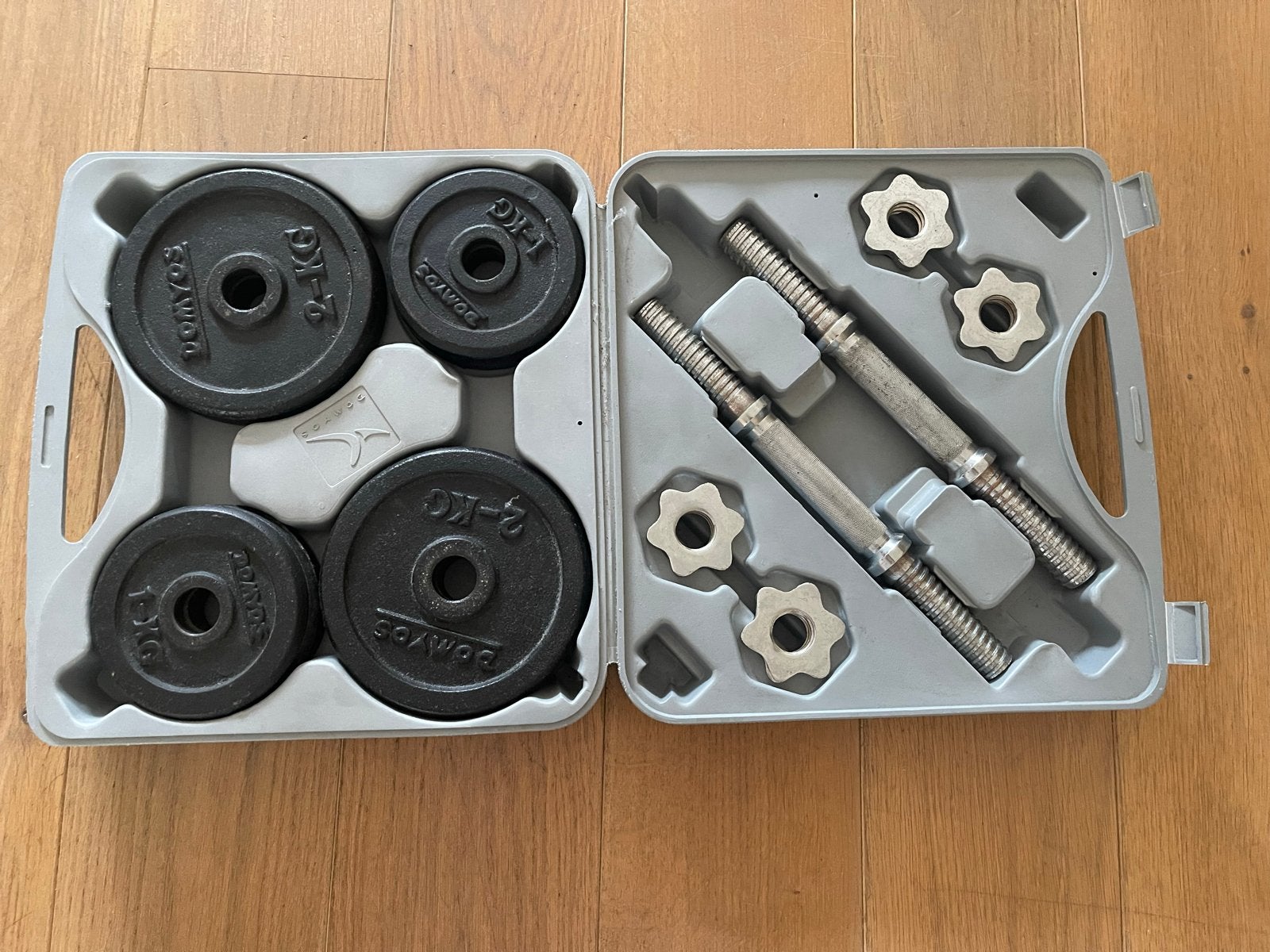 Dumbbellset 20 kg met koffer, Ophalen, Gebruikt, Armen, Dumbbell
