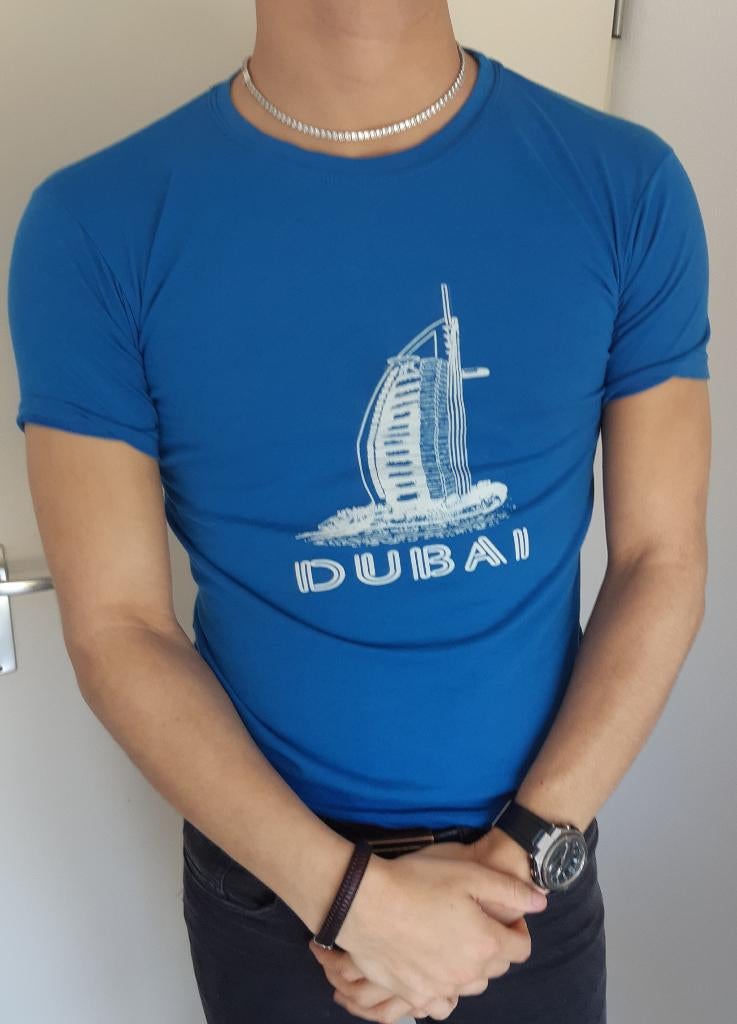 Leuk shirt medium, Ophalen of Verzenden, Zo goed als nieuw, Maat 48/50 (M), Blauw