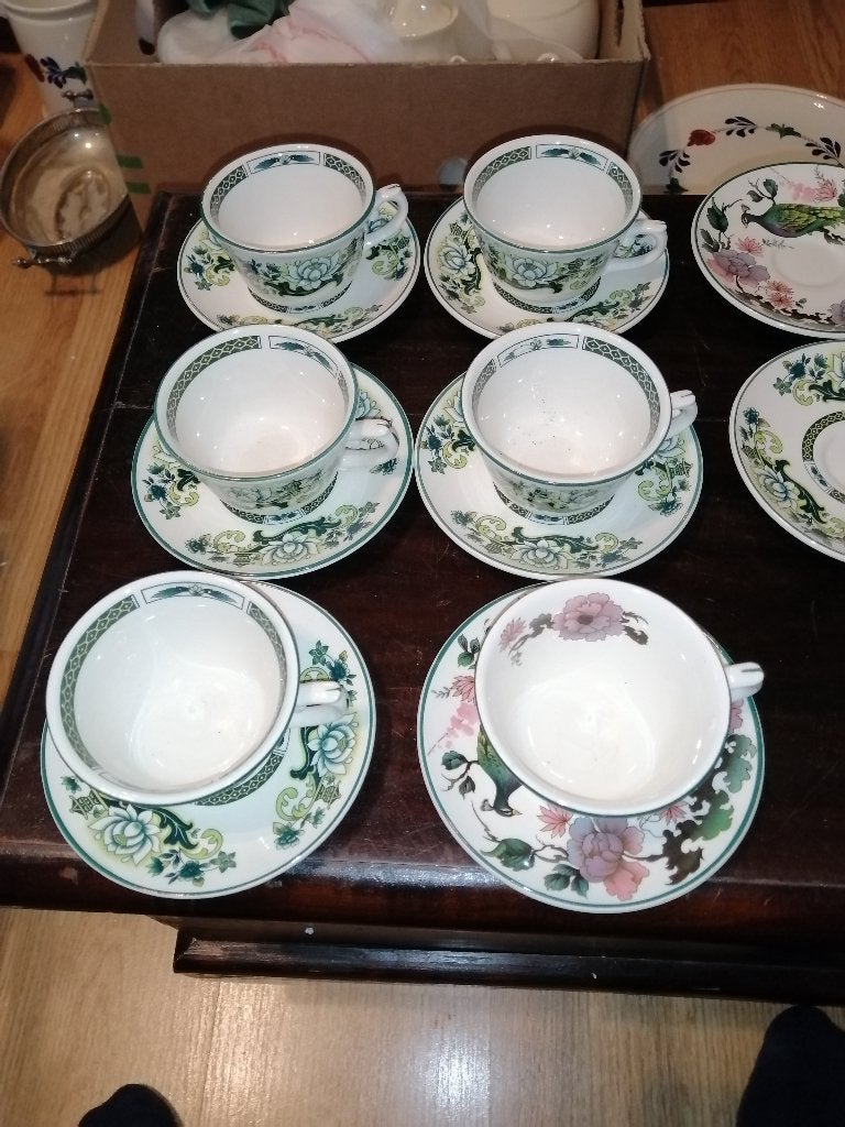 Myott Meakin theekop met schotels, 6st., Ophalen of Verzenden, Zo goed als nieuw, Porselein, Kop en/of schotel