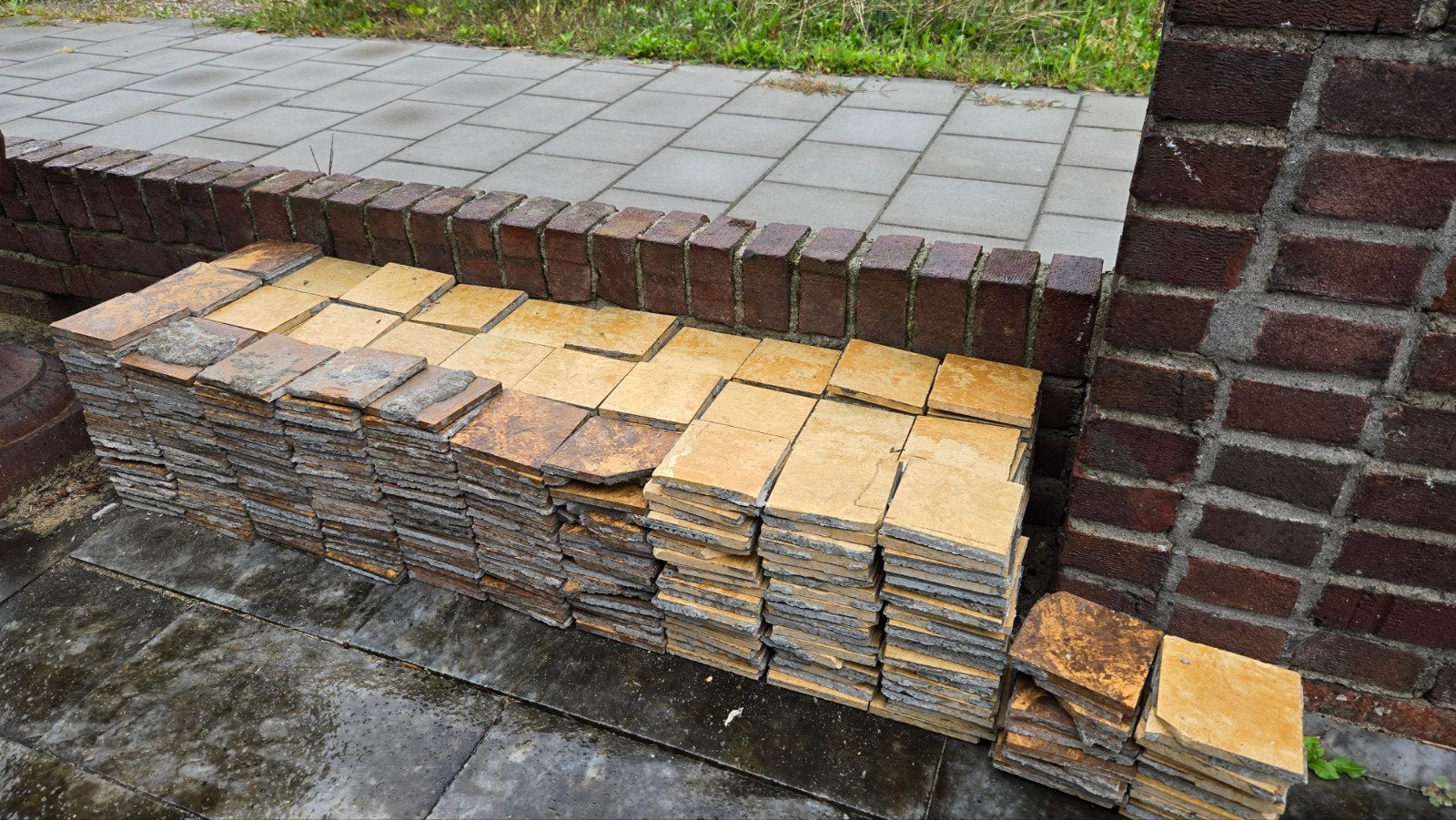 Vintage tegels 50er jaren, Doe-het-zelf en Verbouw, Tegels, Ophalen, Keramiek, Minder dan 5 m², Vloertegels