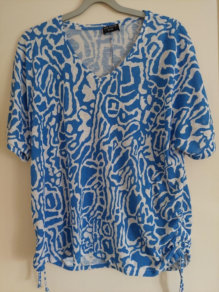 Via appia due shirt, Blauw, Maat 46/48 (XL) of groter, Ophalen of Verzenden, Korte mouw