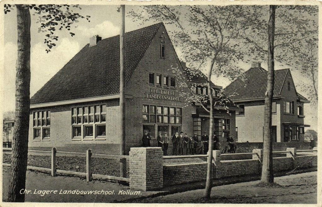 Chr. Lagere Landbouwschool. Kollum. - volk - 1938 gelopen, Ophalen of Verzenden, 1920 tot 1940, Gelopen, Friesland