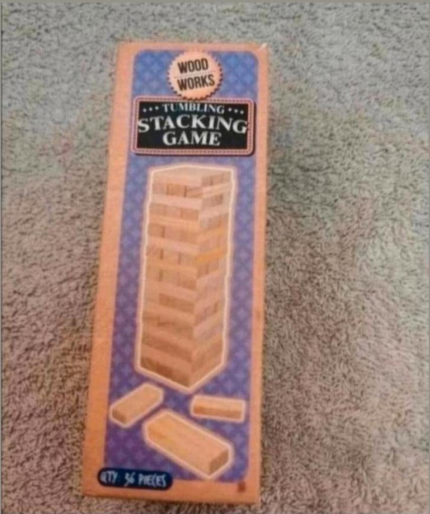 Wood Works Tumbling Stacking Game - Jenga-achtig spel, Hobby en Vrije tijd, Gezelschapsspellen | Overige, Vijf spelers of meer
