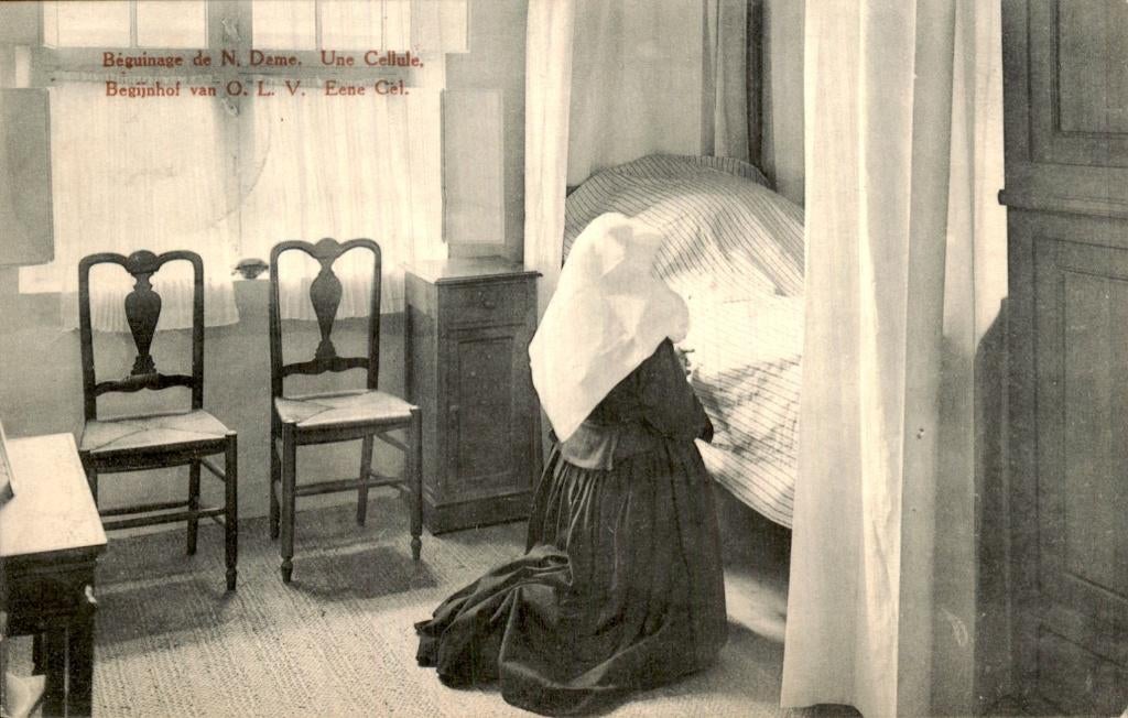 Breda - Begijnhof - Cel met knielende begijn, Ophalen of Verzenden, Voor 1920, Gelopen, Noord-Brabant