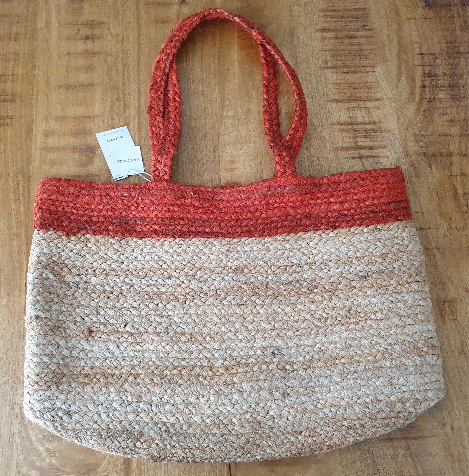 NIEUW Handmade strandtas boodschappentas tas beach riet stro, Ophalen of Verzenden, Nieuw