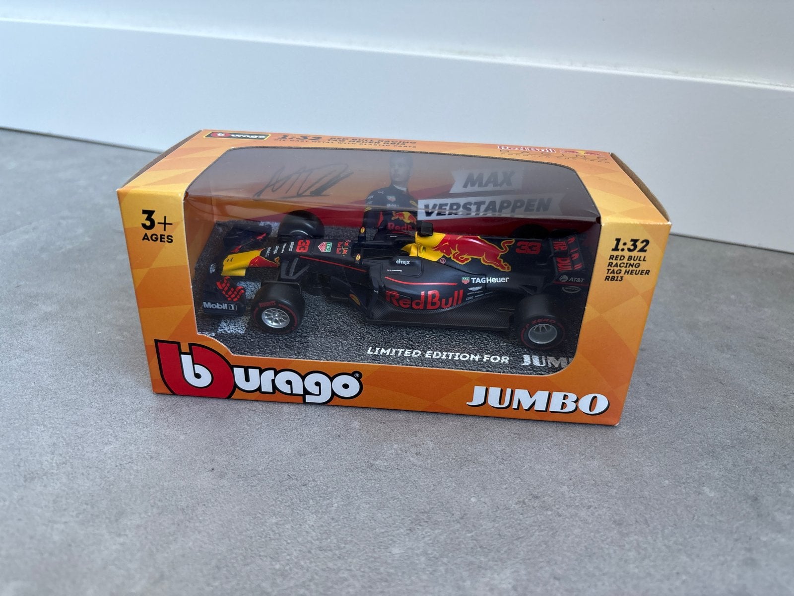 Burago Max Verstappen Red Bull RB13 BV 2017 1:32 Jumbo, Hobby en Vrije tijd, Ophalen of Verzenden, Nieuw, Auto, Overige merken
