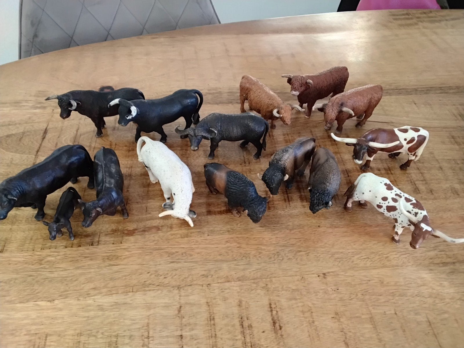Schleich stier, buffel, bison, hooglander, longhorn., Ophalen of Verzenden, Zo goed als nieuw, Paard, Beeldje of Figuurtje