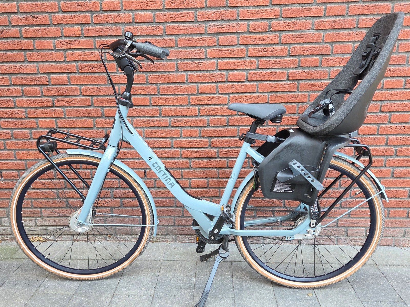 Cortina Common Damesfiets met Thule Yepp Next Maxi, Fietsen en Brommers, Fietsen | Dames | Moederfietsen, Dubbele standaard, Zo goed als nieuw