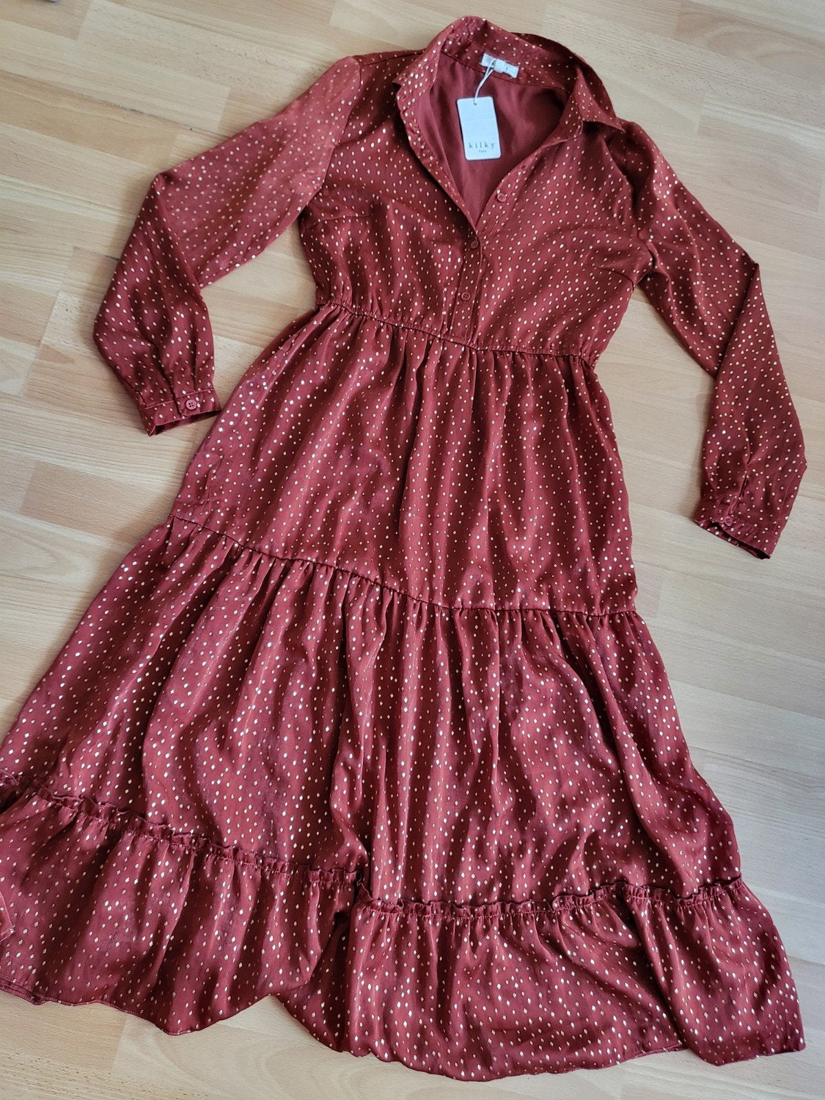 Kilky Paris Jurk - Nieuw met kaartjes s/m, Kleding | Dames, Maat 38/40 (M), Bruin, Nieuw, Ophalen of Verzenden