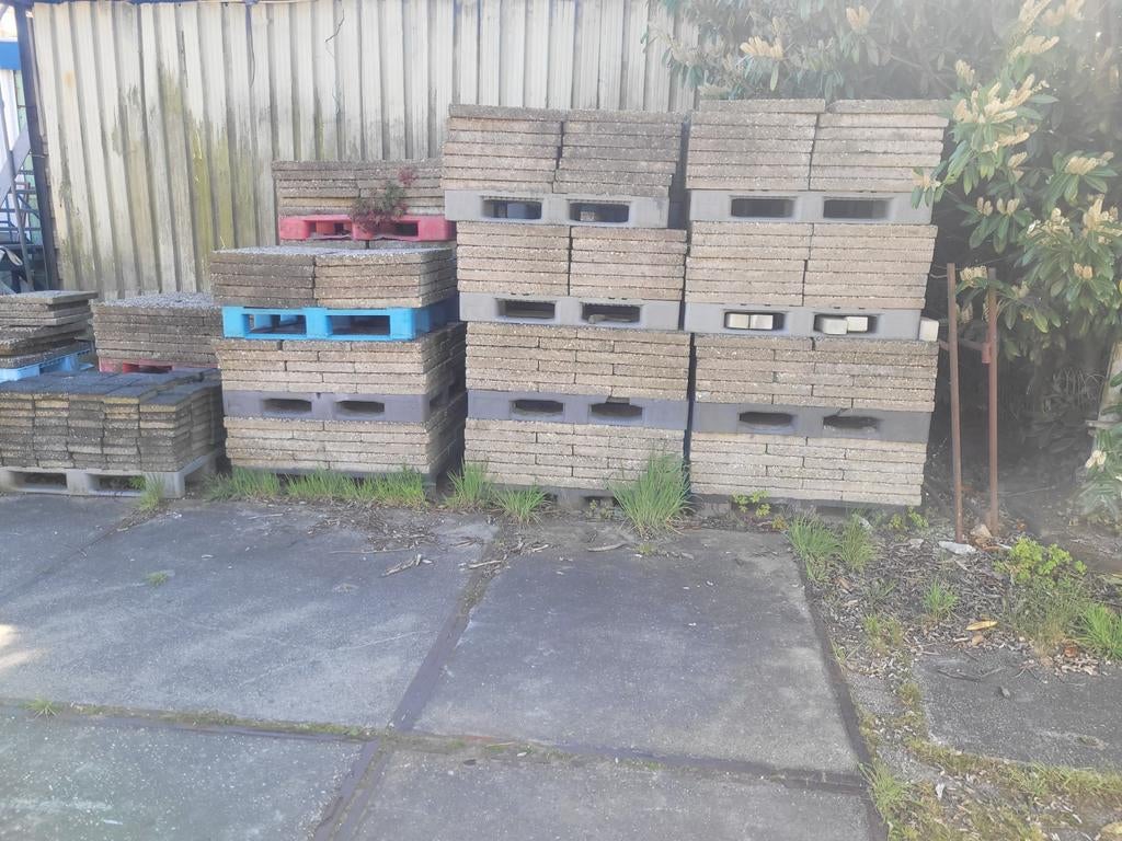 Grindtegels, Tuin en Terras, Tegels en Klinkers, Ophalen, Gebruikt, Beton, Terrastegels