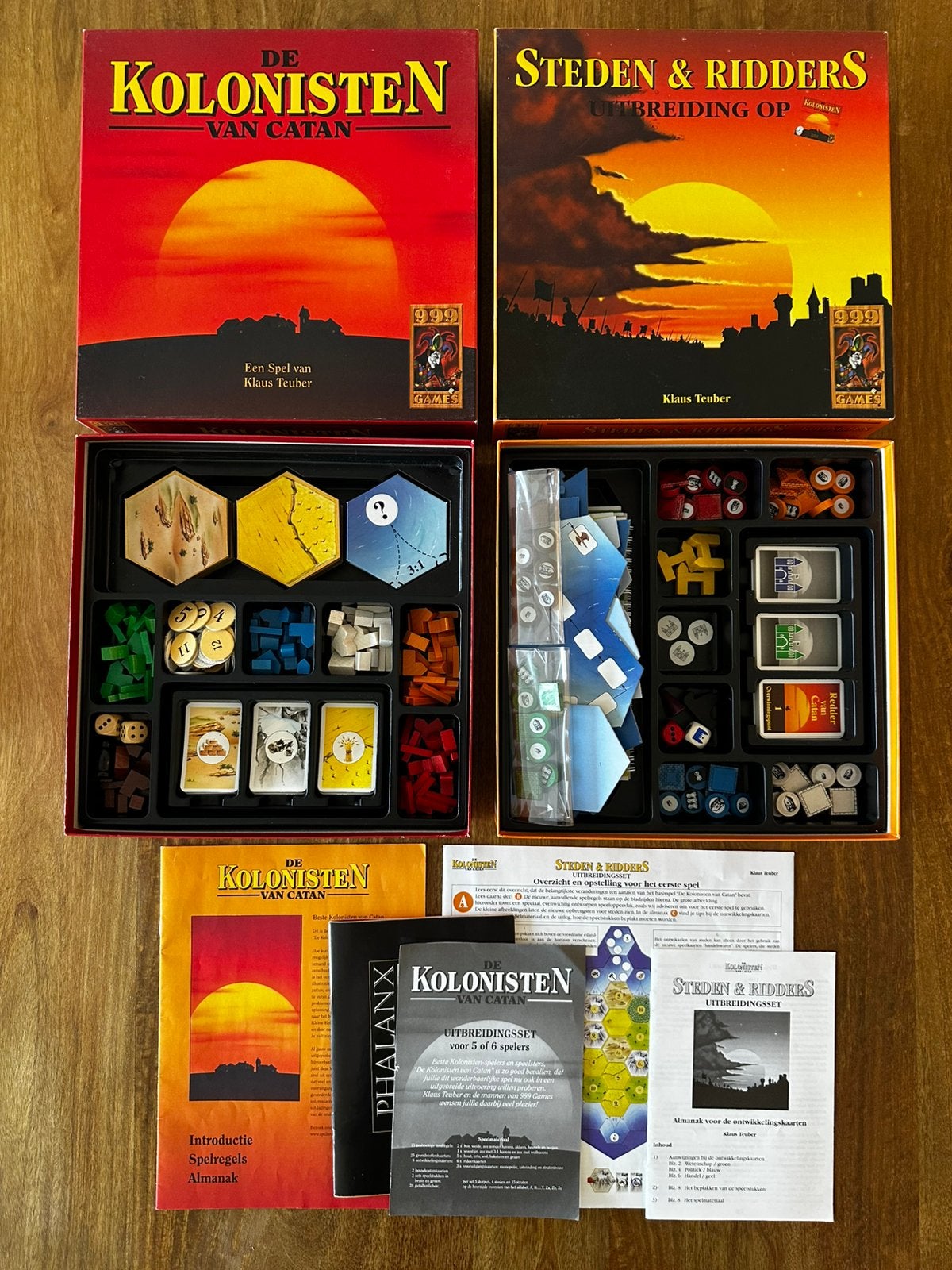 Kolonisten van Catan + Steden en ridders + uitbreidingsset, Ophalen of Verzenden, Zo goed als nieuw