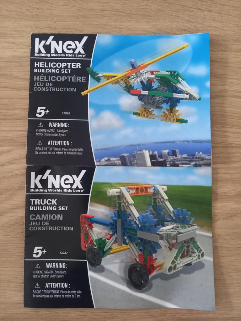 2x K'nex; Helicopter (17036) & Truck (17037) Bouwsets, Ophalen of Verzenden, Gebruikt, K'nex
