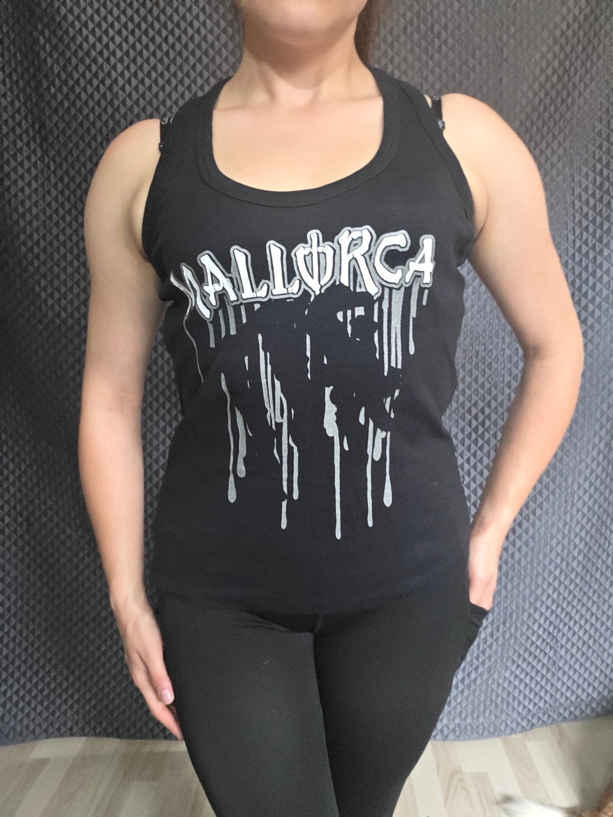 Zwart mouwloos T-shirt met 'Mallorca' opdruk, Zwart, Impulse Ivy Wear, Maat 46/48 (XL) of groter, Ophalen of Verzenden