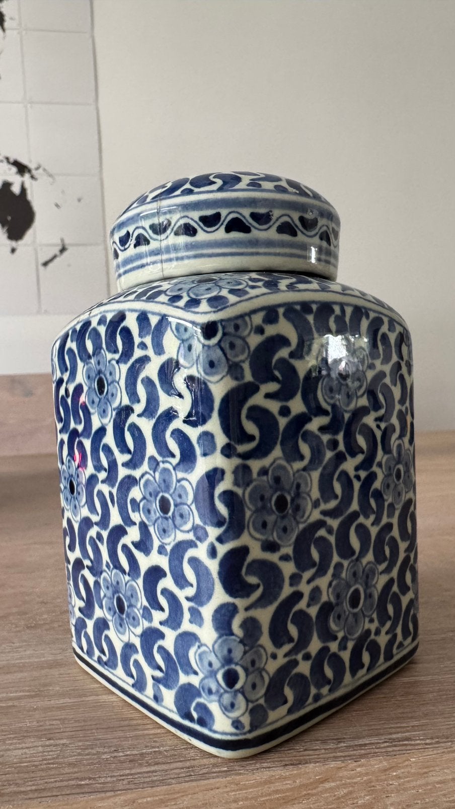 Delfts blauw gember-/ theepot Plateelbakkerij Ram- 169A, Ophalen of Verzenden