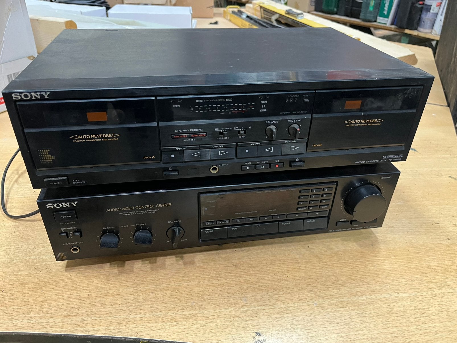 Sony STR-AV320R receiver en sony TC-WR520 cassette deck, Audio, Tv en Foto, Versterkers en Receivers, Ophalen, 60 tot 120 watt