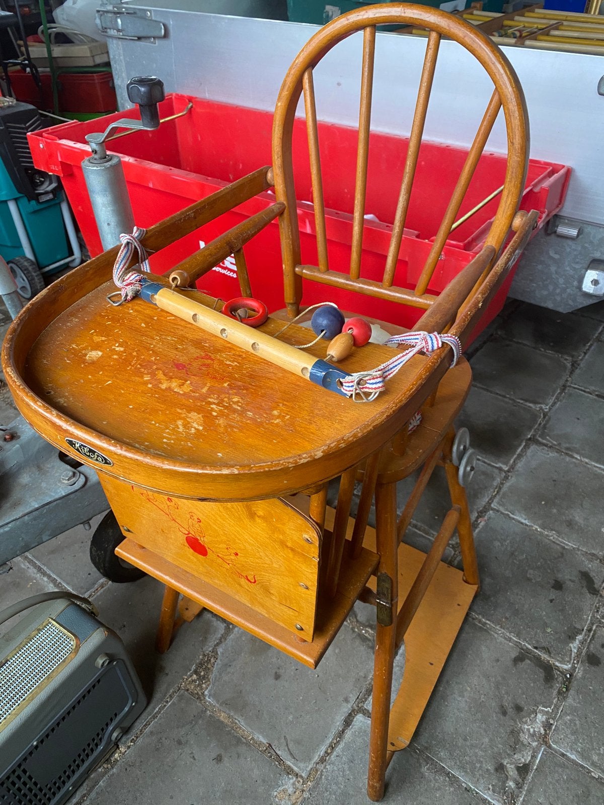 vintage houten kinderstoel, merk Kibofa uit de jaren 50, Ophalen, Zo goed als nieuw, Overige typen