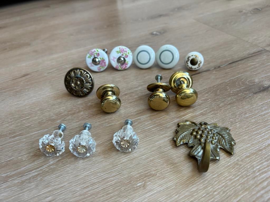 12 ANTIEKE KASTDEUR / LADE KNOPJES, Huis en Inrichting, Kasten | Ladekasten, Zo goed als nieuw, Minder dan 100 cm, 25 tot 50 cm