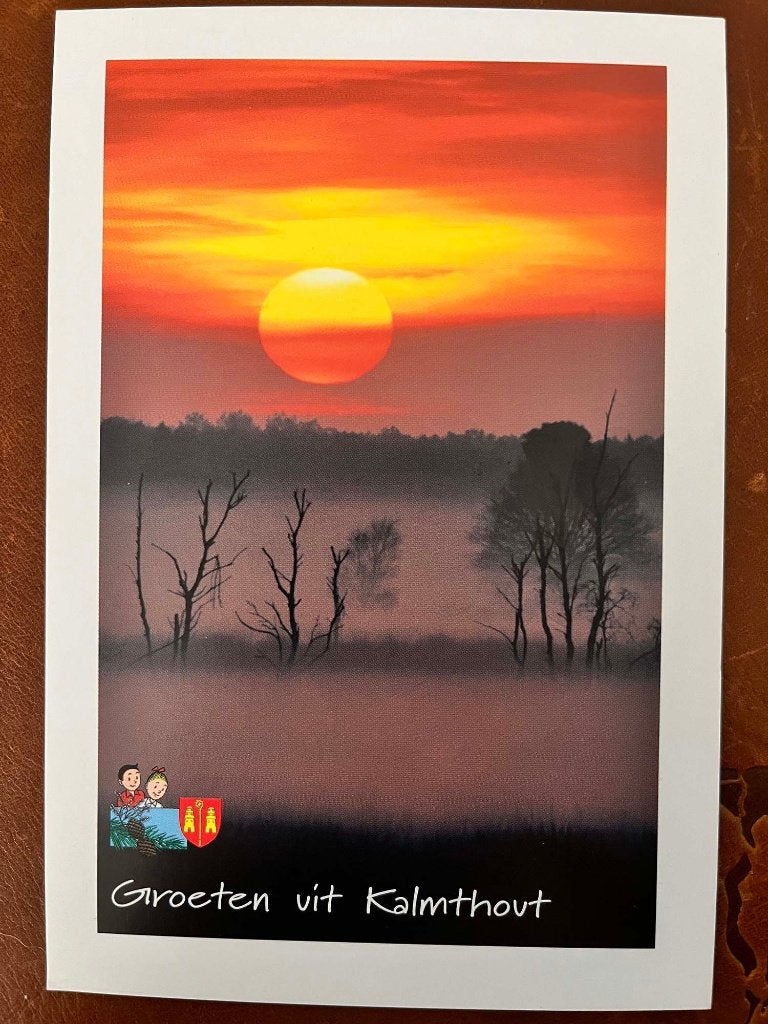 Ansichtkaart Suske en Wiske Zonsondergang Kalmthoutse Heide, Verzenden, Suske en Wiske, Nieuw, Plaatje, Poster of Sticker